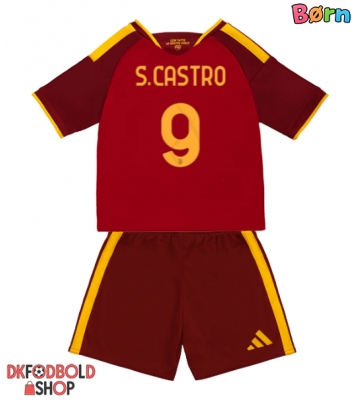 AS Roma Santiago Castro #9 Hjemmebanesæt Børn 2026-27 Kort ærmer (+ korte bukser)